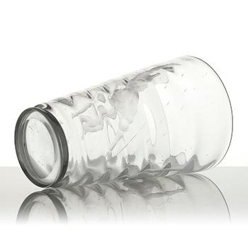 Vicke Lindstrand, a "Pärlfiskare" (Pearl Fisher) engraved glass vase, model 1115, Orrefors, Sweden, 1936.