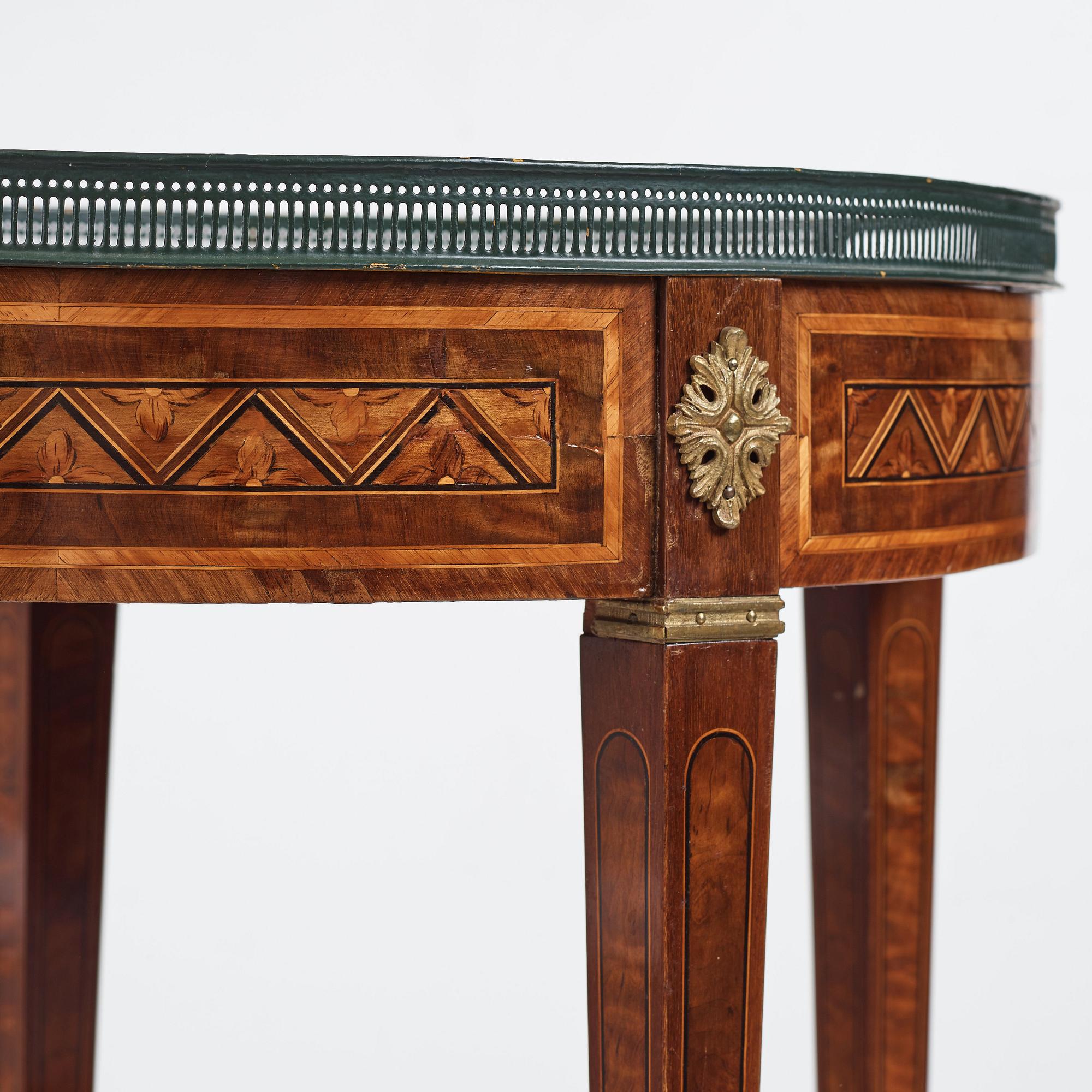 A Gustavian late 18th century table, attributed to Gottlieb Iwersson, royal cabinetmaker, master in Stockholm 1778-1813.