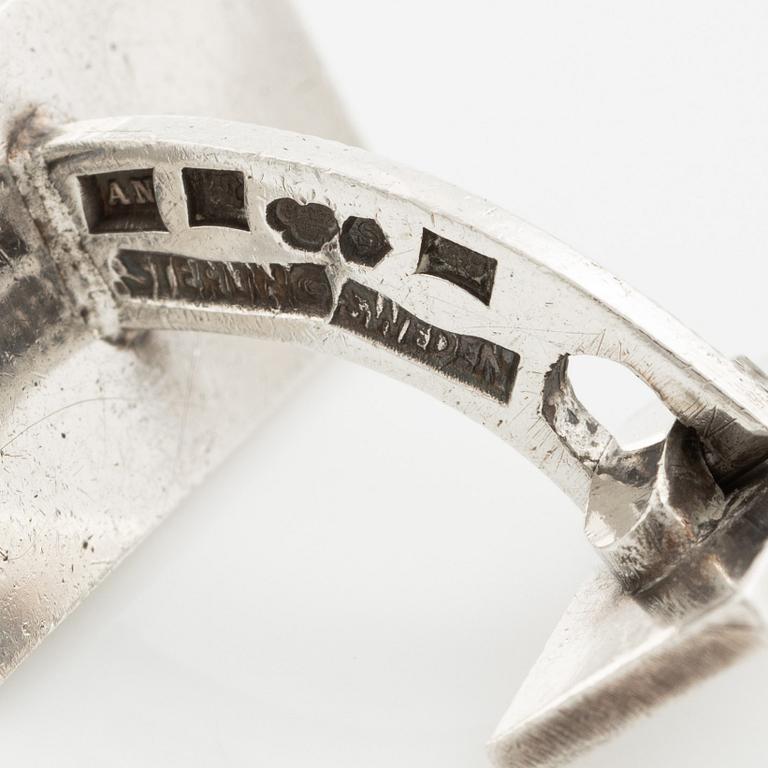 Wiwen Nilsson, a pair of cufflinks, sterling silver, Lund 1974.