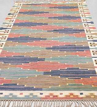 Märta Måås-Fjetterström, a carpet, "Blå heden", flat weave, ca 423 x 200 cm, signed AB MMF.