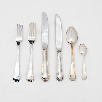 A Finnish silver cutlery set, 'Viktoria', including mark of Kultasepät Salovaara, Turku 1994 (40 pieces).