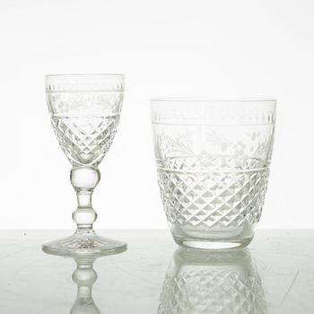 Fritz Kallenberg, a 28-piece "Elvira Madigan" glass service, Kosta, Sweden.