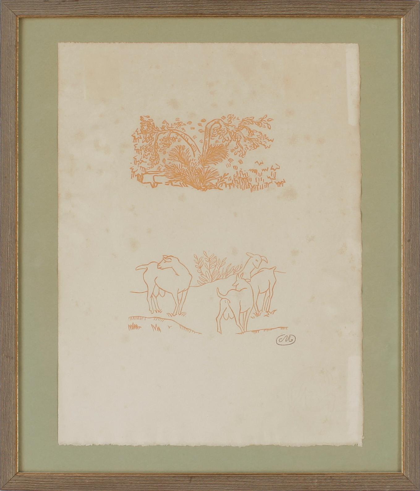 ARISTIDE MAILLOL, färgträsnitt, monogramsign i plåten.