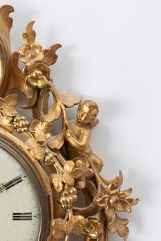 A Neo-rococo wall clock by Johan W. Berg, Karlstad, Sweden, ca. 1860.