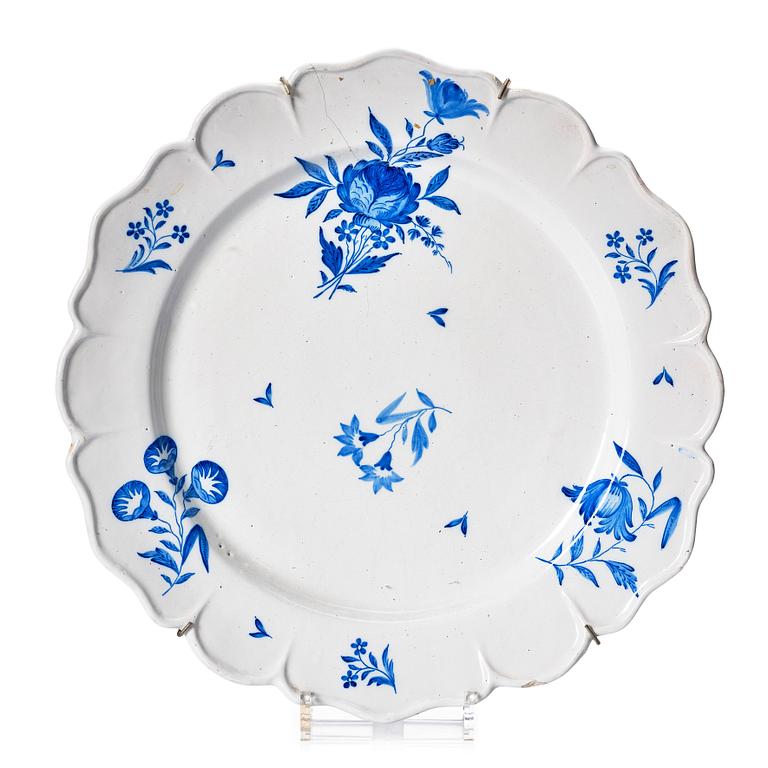 A Swedish Rörstrand faience dish, dated 27/8 1767.