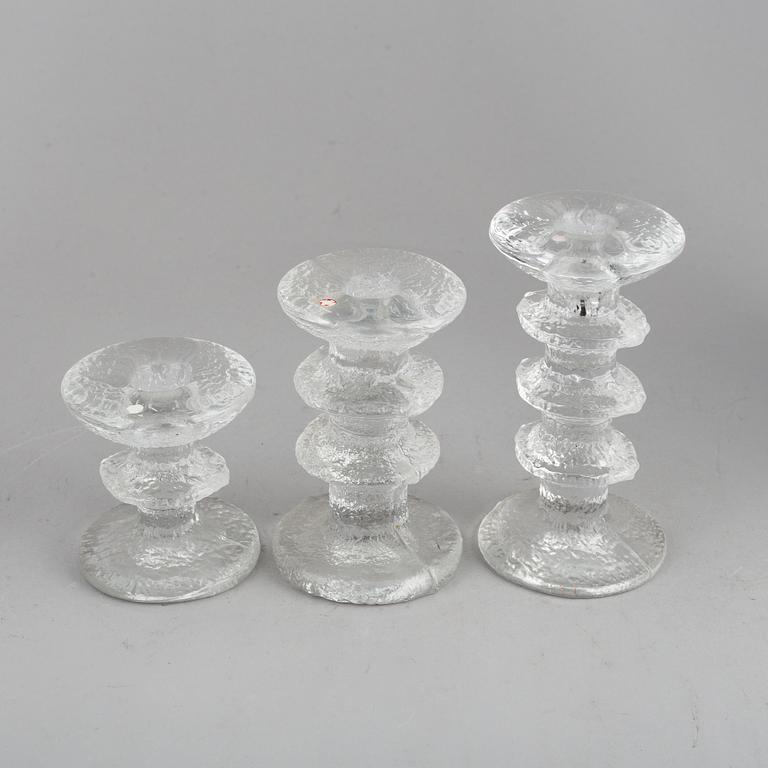 TIMO SARPANEVA, ljusstakar 6 st, glas, "Festivo", Iittala, 1970-tal.