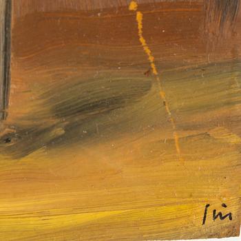 Peter Frie, oil on paper, signed.