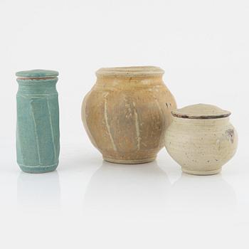 Kerstin Danielsson, a vase and two urns with covers, own workshop, Örby.