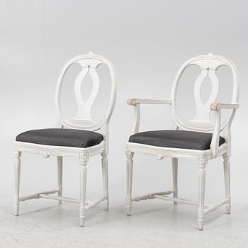 Matsalsgrupp, 13 delar, gustaviansk stil, 1900-talets andra hälft.