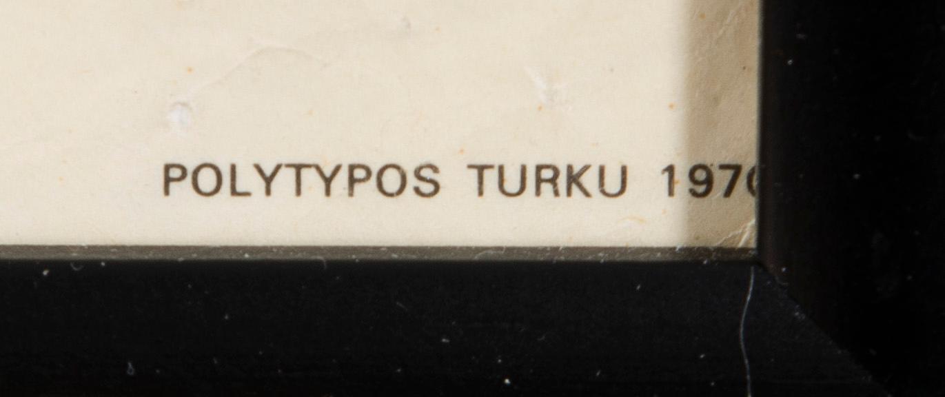 TIMO AARNIALA, mukaan, JULISTE, "Turku International Pop& Rock festivaalit", Polytypos Turku 1970.