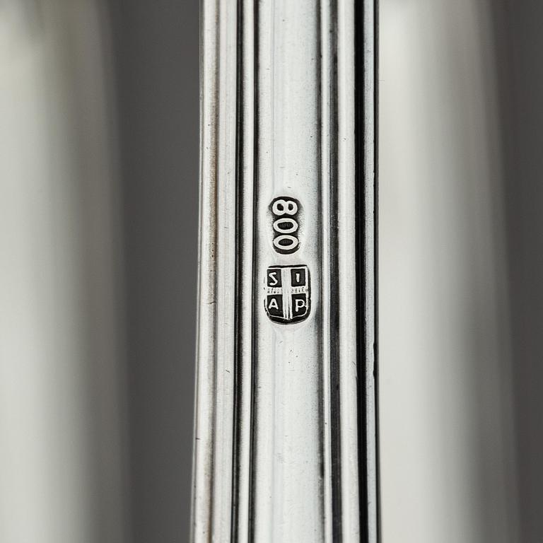An Italian 20th century 188+3 pieces silver cutlery set, marks of Società Italiana Argenti di Pordenone.