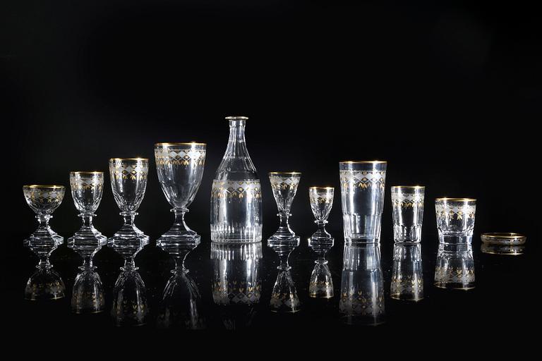 A 102 pcs  "Junior" glass service from Kosta first half of the 20th century.