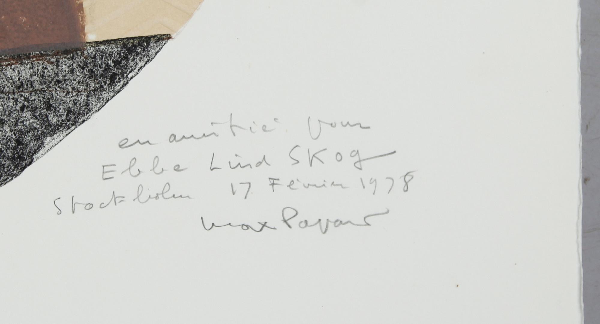 MAX PAPART, färglitografi, signerad och daterad 1978, numrerad 2/75.