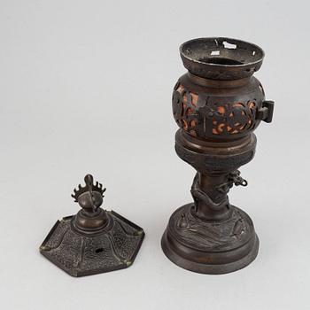 A Japanese bronze lantern, circa 1900.