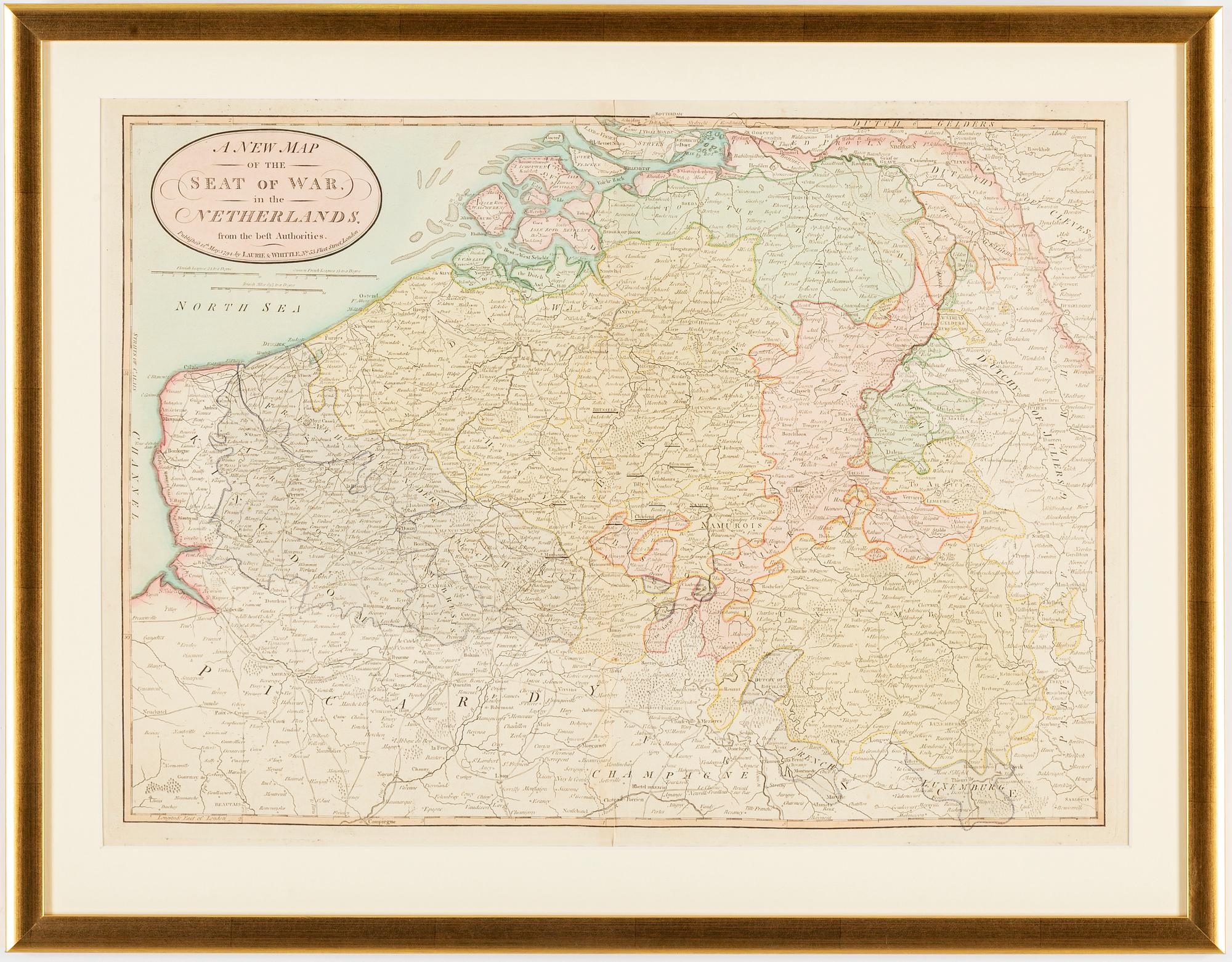 KARTA, "Seat of War in the Netherlands" Robert Laurie & James Whittle, 1794.
