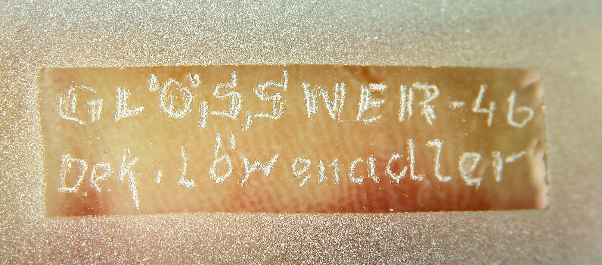 VÄGGLAMPOR, 2 st, glas, Kjell Löwenadler, Glössner & Co. sign o dat- 46.