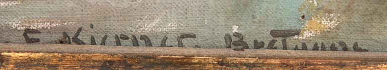 Esther Kjerner, olja på pannå signerad.