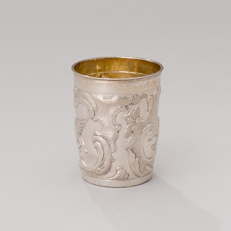 A RUSSIAN SILVER BEAKER, Moscow 1769, Krishev Fedor.