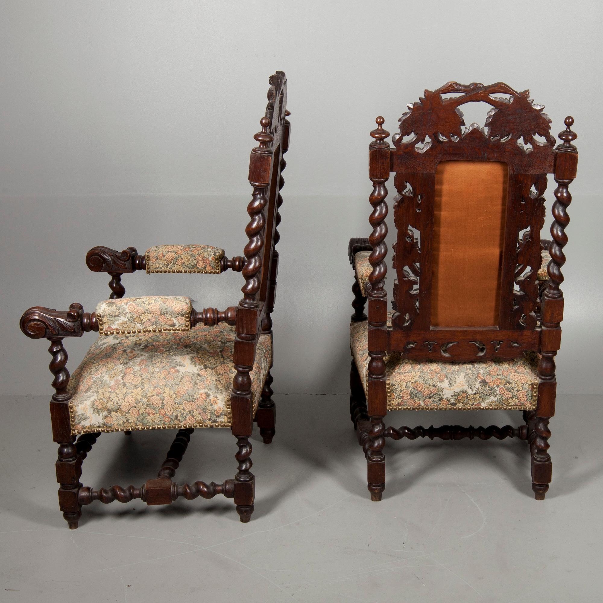 KARMSTOLAR, ett par, barockstil, ca 1900.