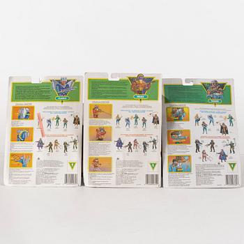 Thirteen He-Man action figures in their original packaging, Mattel, 1988.