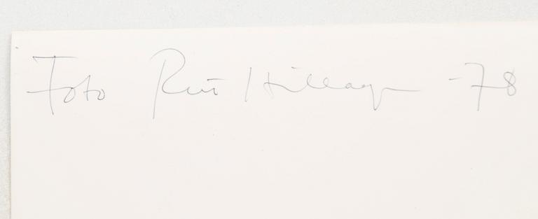 Rut Hillarp, photography signed and dated 78.