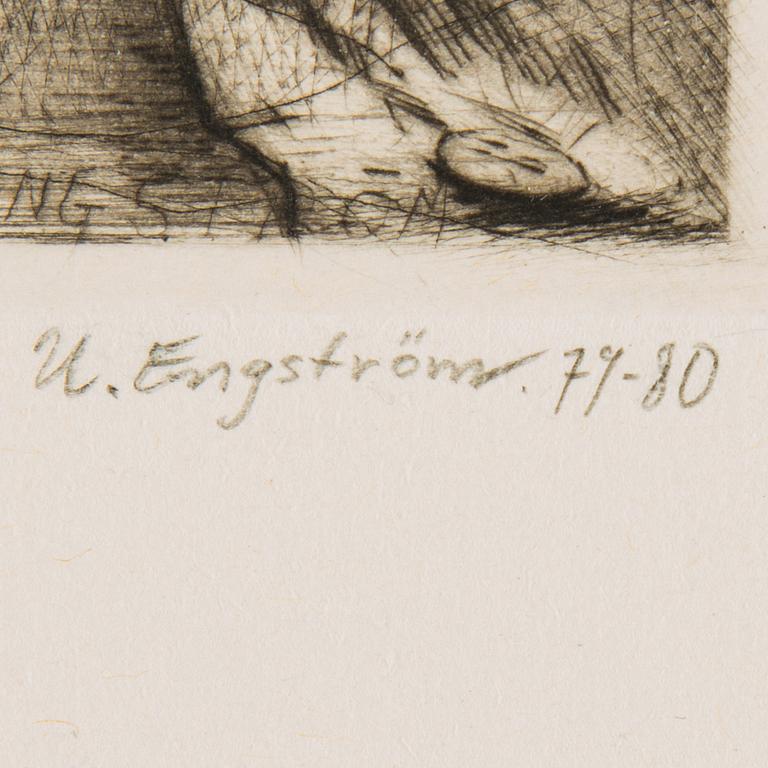 ETCHINGS, 6 pieces, one of wich Hans Wigert.