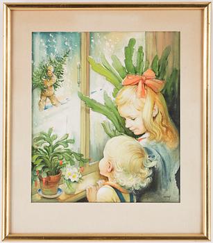 Helge Artelius · HELGE ARTELIUS, Gouache o akvarell, signerad.