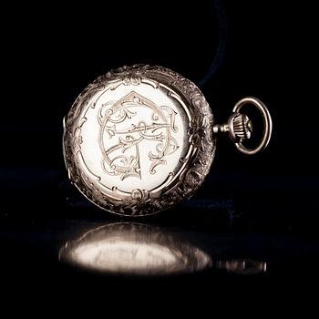 DAMUR / HÄNGE, 14K guld, dubbelboett, Schweiz 1900-talets början.