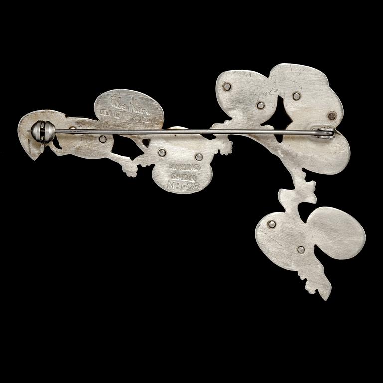 BROSCH, sterlingsilver, Wiwen Nilsson, Lund, 1956. Vikt 16 g.