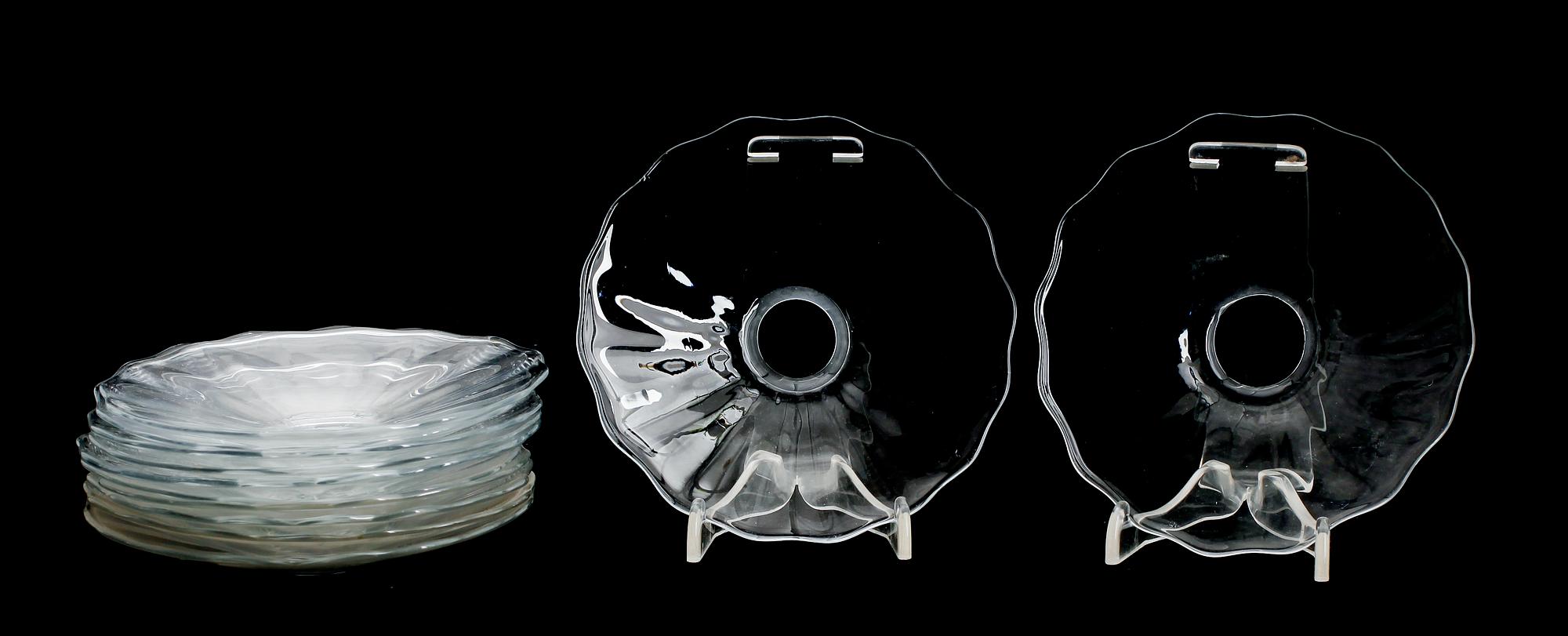 LJUSMANSCHETTER, 12 st, glas, 1900-talets första hälft.