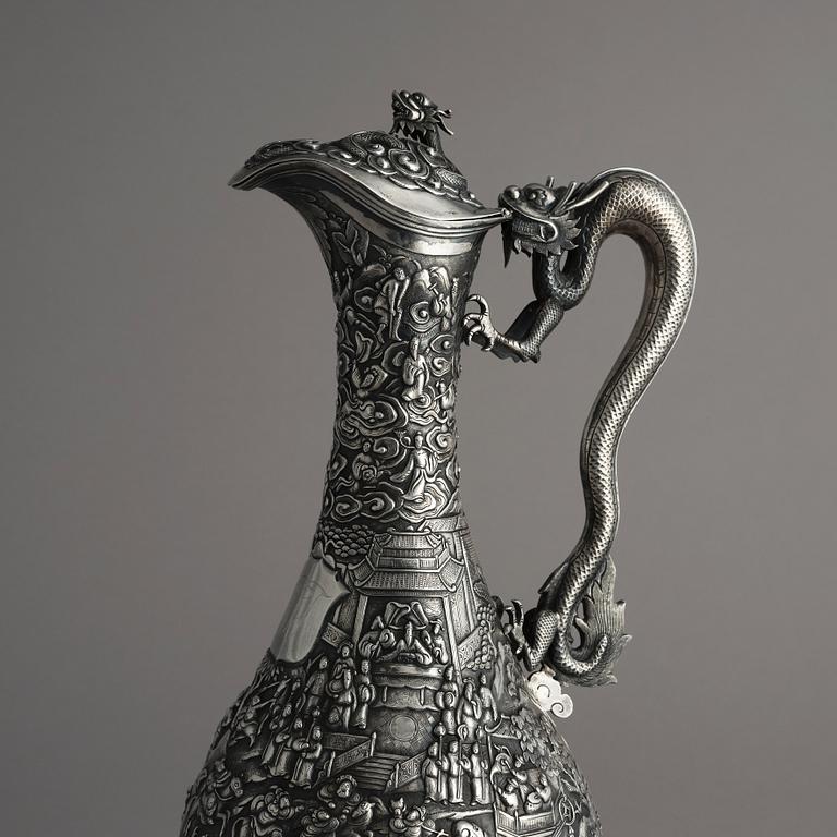 Vinkanna, silver. Qingdynastin, 1800-tal.