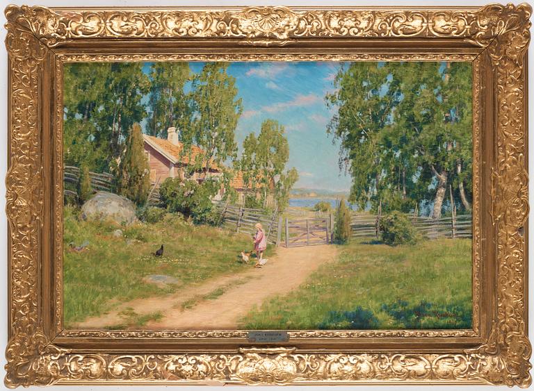 Johan Krouthén, Girl with hens.
