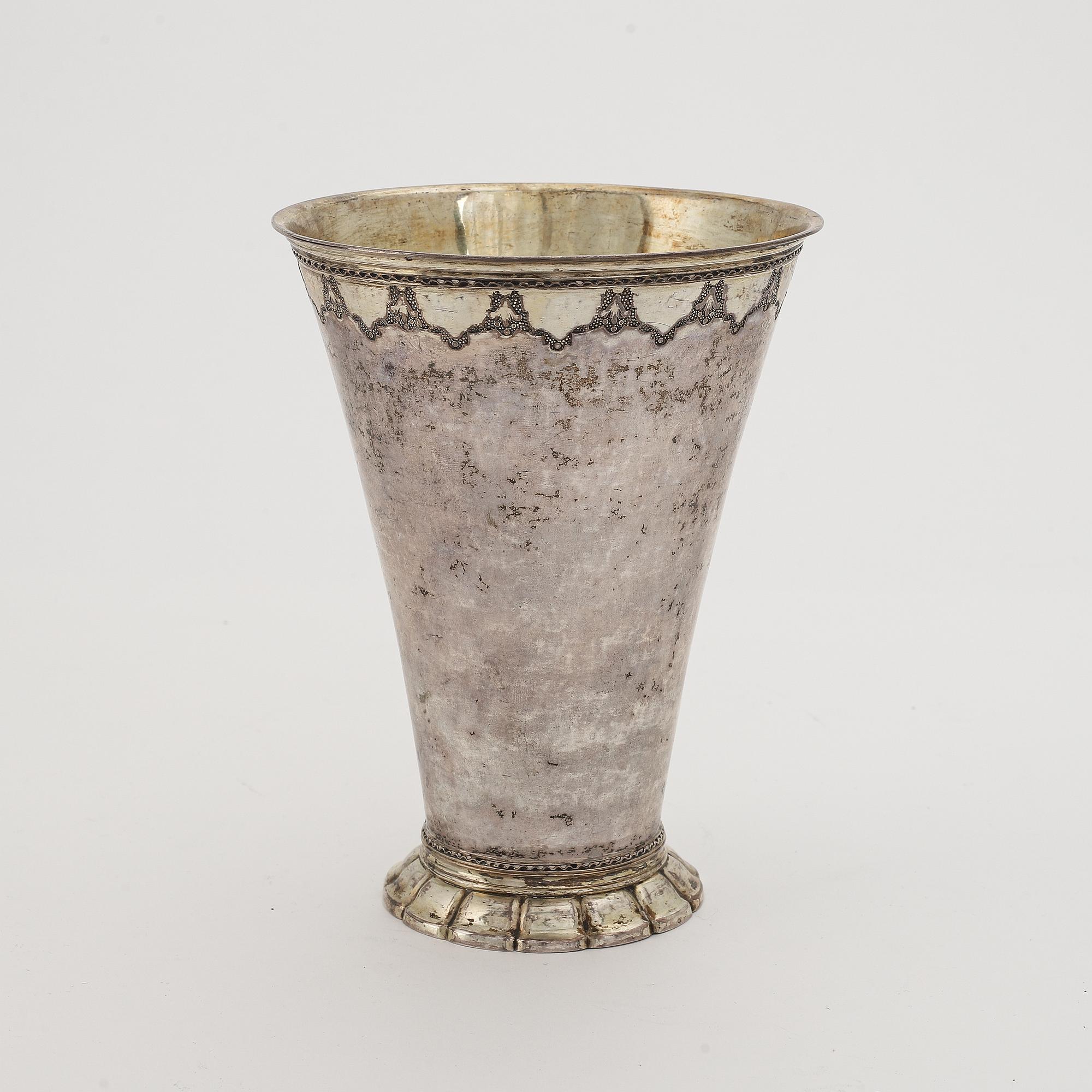 Lorens Stabeus, a parcel-gilt silver beaker, Stockholm, 1754.
