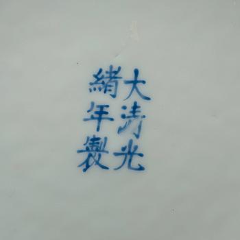 A nine dragon dish, presumably republic with Guangxu six character mark.