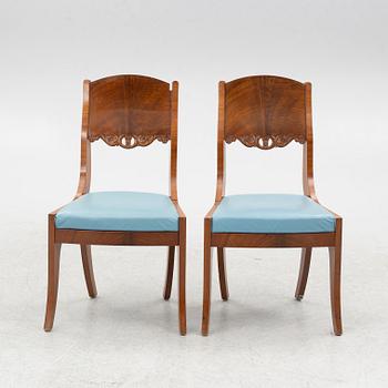 Stolar, åtta stycken, Baltikum, ca 1840-tal,  Senempire.