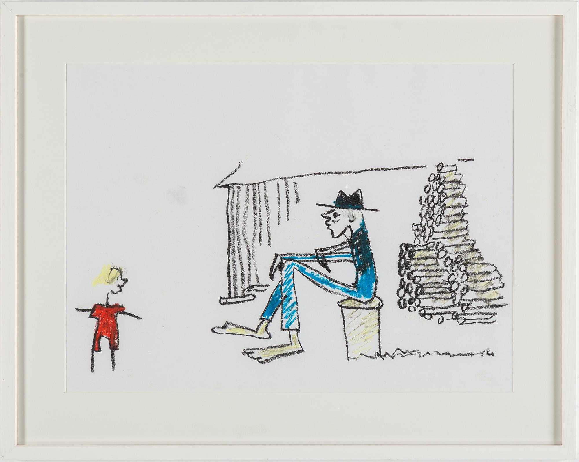 STIG CLAESSON, kritteckning.