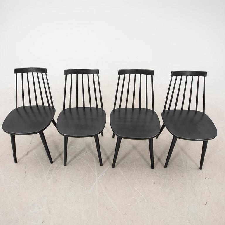 Yngve Ekström, set of 4 "Pinocchio" chairs, late 20th century.