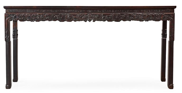 A Hardwood Long Table, late Qing dynasty, circa 1900.