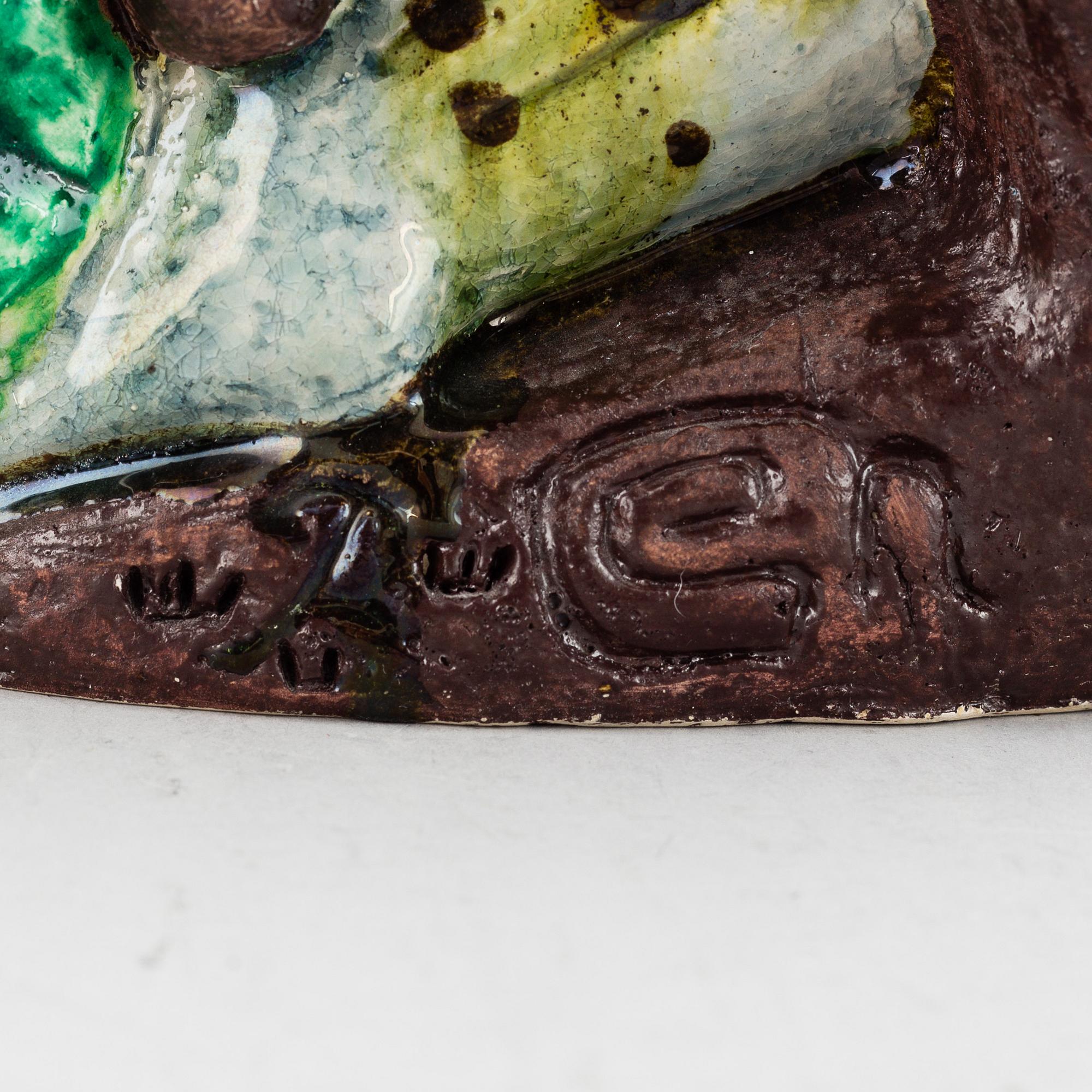 GUNNAR NYLUND, a stoneware sculpture of an ermine, Rörstrand, mid 20th century.