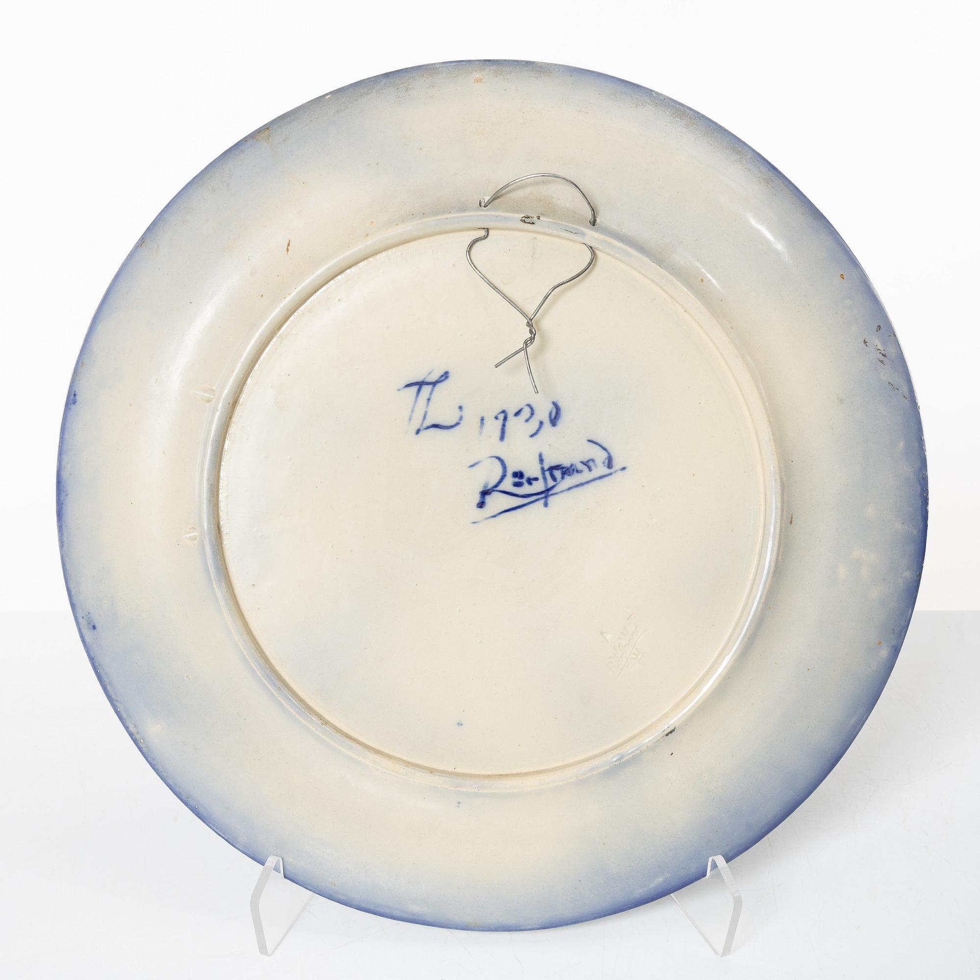 Tyra Lundgren, two stoneware dishes, Rörstrand, 1930's.