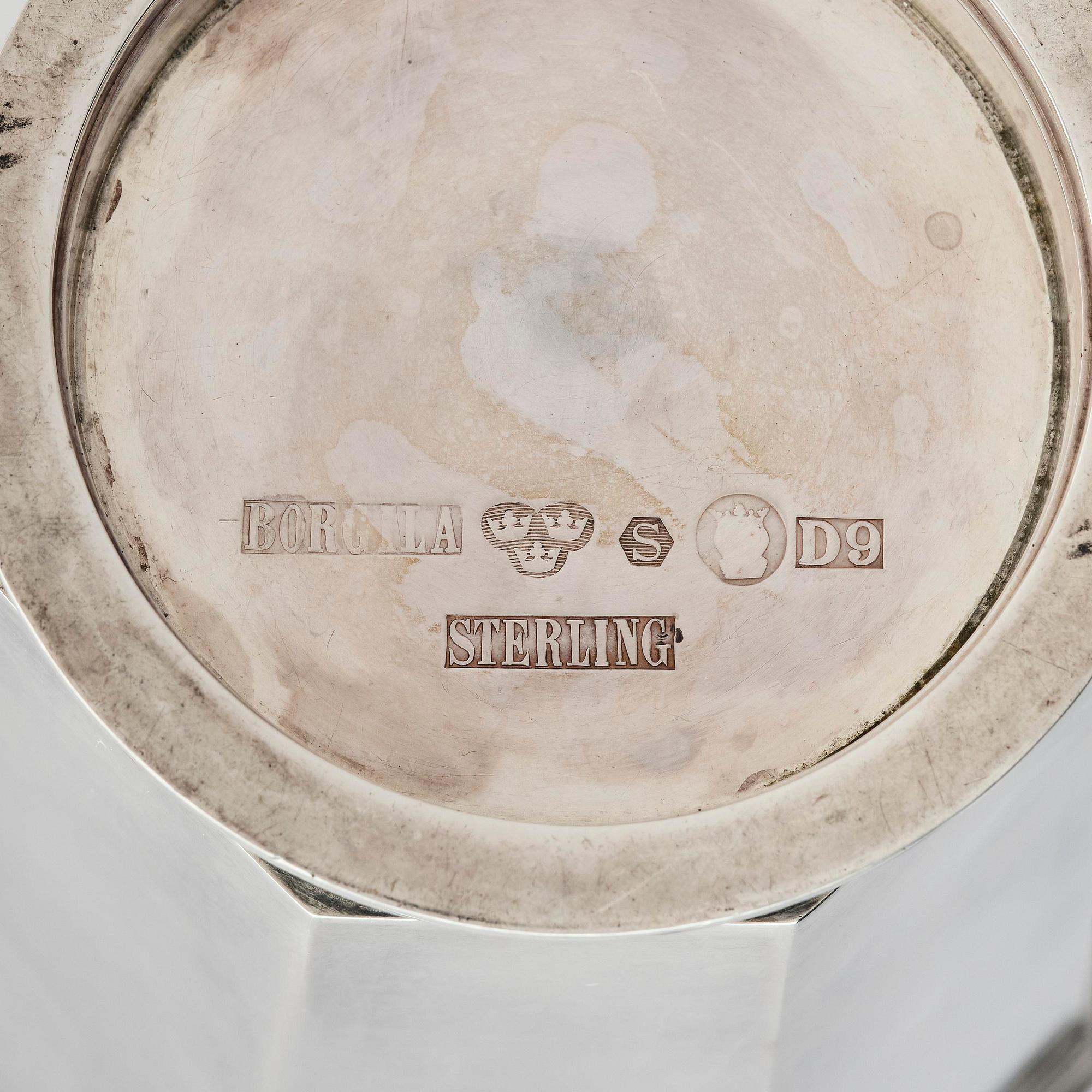 Atelier Borgila, a sterling silver vase, Stockholm 1954.