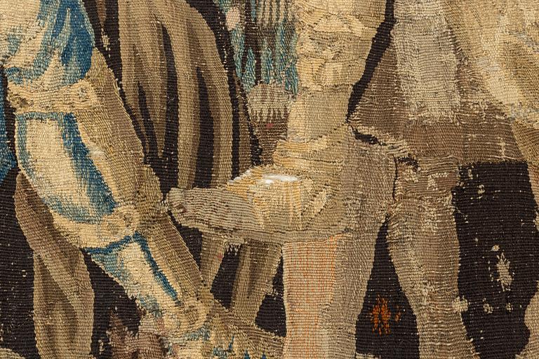 Vävd tapet-fragment, gobelängteknik, ca 294 x 251 cm, Flandern, 1600-tal.