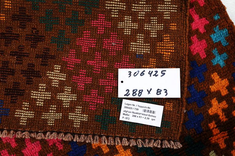 A carpet, Afghan, ca 288 x 83 cm.