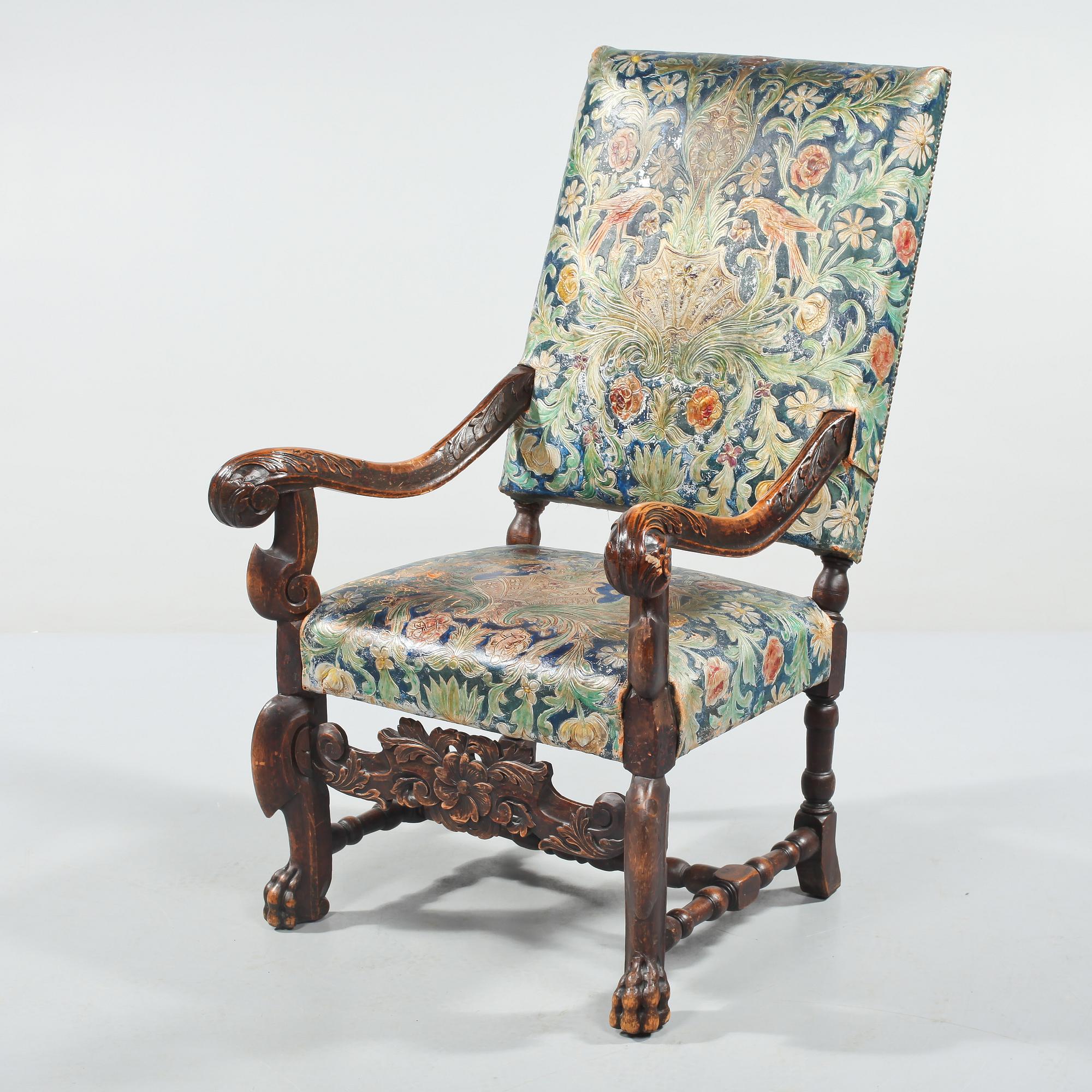 KARMSTOL, barockstil, 1800-tal.