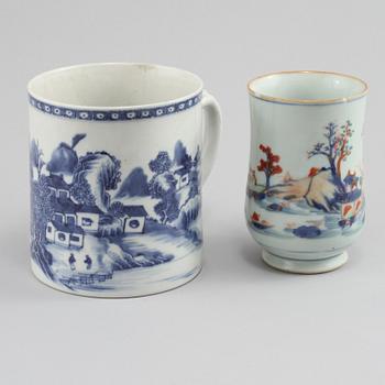 STOP samt MUGG, porslin, Kina, 1700-tal.