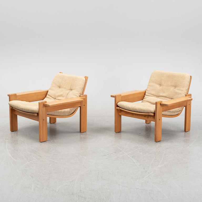 Yngve Ekström, a pair of 1960's/70's 'Kontra' easy chairs for Swedese Möbler AB.