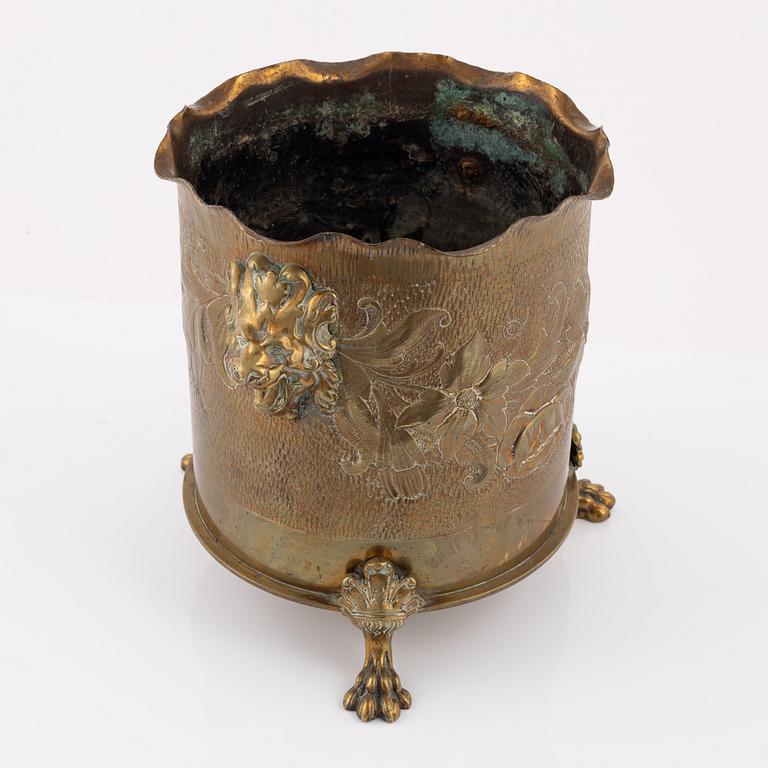 A brass wine cooler, Germany, 20th Century.