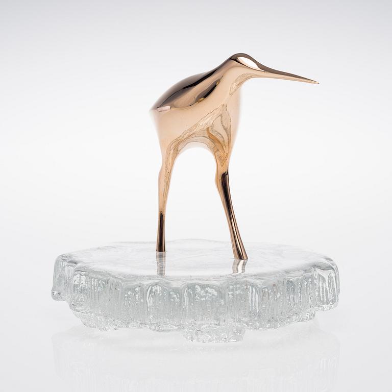 TAPIO WIRKKALA, A BIRD SCULPTURE. Snipe. Stamped Made in Finland, Kultakeskus Oy, Design: Tapio Wirkkala.