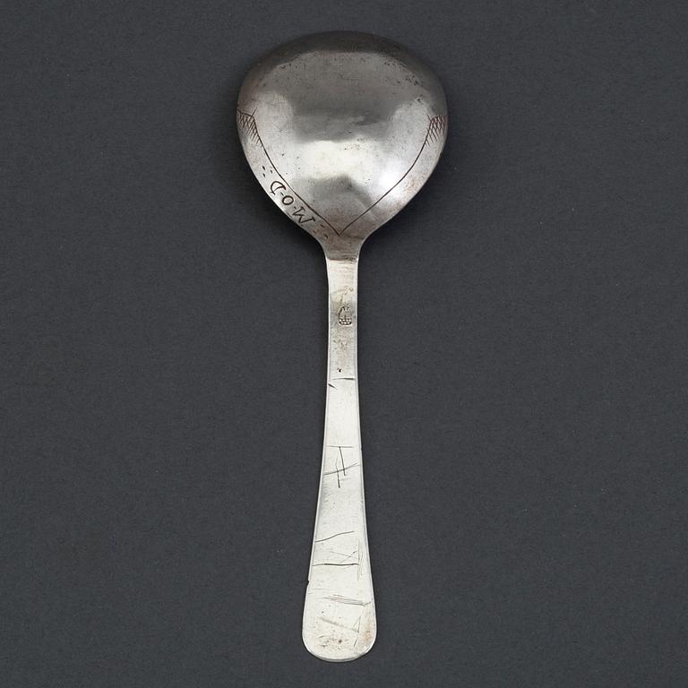 A Norwegian 17th century silver spoon.