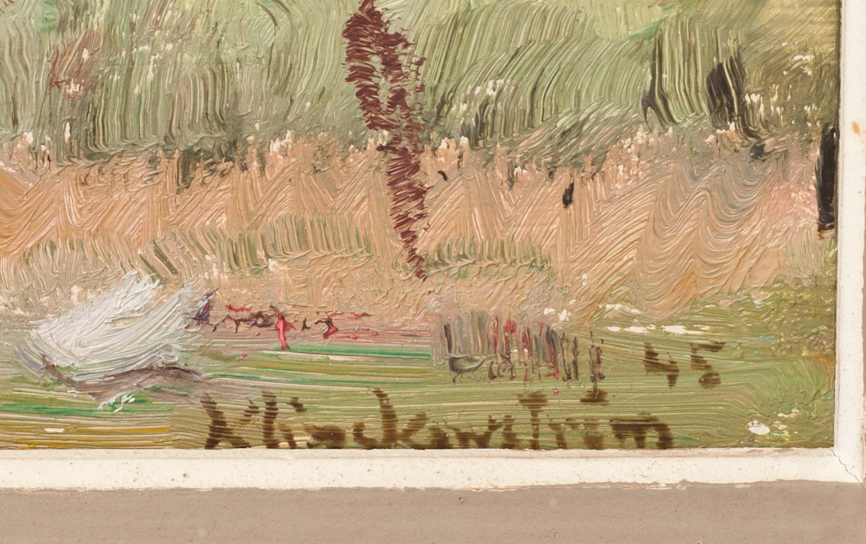 HARALD KLINCKOWSTRÖM, olja på pannå, signerad och daterad -45.